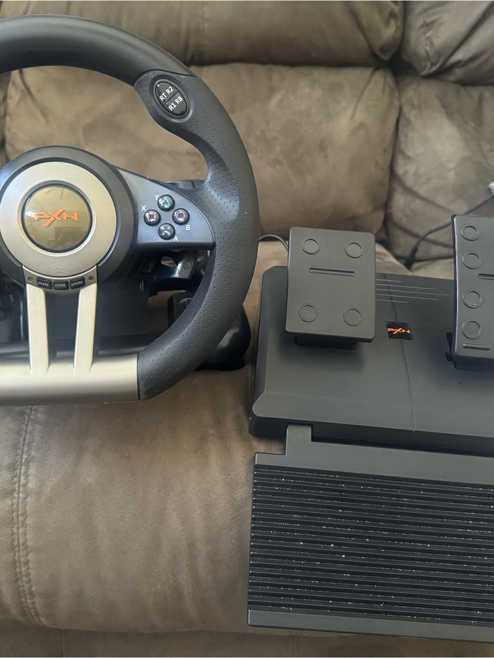 PXN Racing Wheel and Pedals in Black and Silver